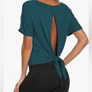 Christmas green color workout/casual shirt or cute shirt with bandeaus!!